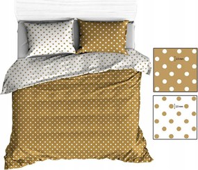 Pamut ágyneműhuzat 100x135 fehér bézs pöttyös