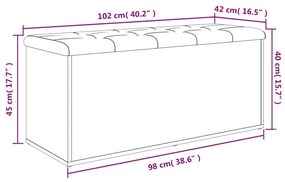 sonoma tölgy színű szerelt fa tárolópad 102 x 42 x 45 cm