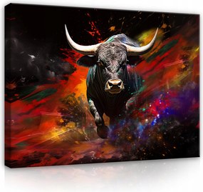 Vászon Falikép Absztrakt Bika A Nappali Hálószobájába Modern 100x70