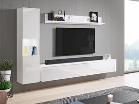 Zondo Nappali bútorsor BR (fehér + fényes fehér) (fehér LED világítás). 1060052