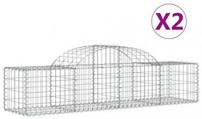 2 db íves horganyzott vas gabion kosár 200x50x40/60 cm