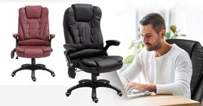 Irodai forgószék masszázs funkcióval, 2 színben-fekete