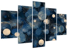 Kép - Kék-arany gyűrűk (150x105 cm)