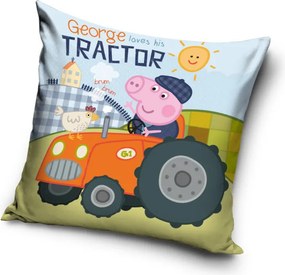 Peppa malac George's Tractor párnahuzat 40x40 cm Velúr