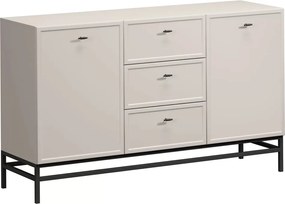 Lorini komód 150 cm - kasmír / fekete T-bar fogantyúk / fém lábak