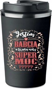 Prémium termo bögre fekete ajándék Nagymama Szuper Erő Nagymama Nap Su