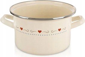 Zománcozott Fazék Krémszínű Indukciós Hagyományos Gáz 2L 18CM