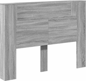 vidaXL LED-es Fejtámla Szekrény Szürke Sonoma 140 x 16,5 x 103,5 cm