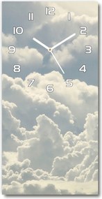 Gyönyörű üveg falióra Felhők 30x60 függőleges