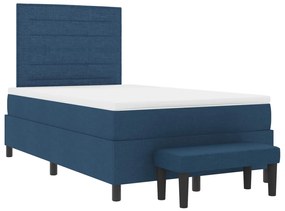 Box Spring Ágy Matraccal és Pad Kék 120x190 cm Szövet