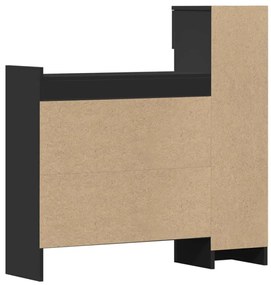 fekete szerelt fa cipőszekrény 100,5 x 28 x 100 cm