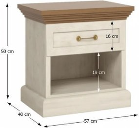 hálószoba garnitúra, északi sosna/vadtölgy, ROYAL