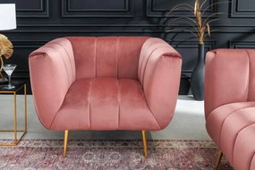 Design fotel Nikolai rózsaszín bársony