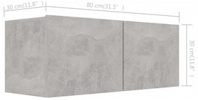 3 db betonszürke szerelt fa TV-szekrény