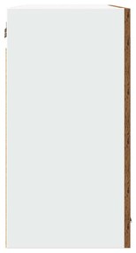 antik fa színű szerelt fa függő üvegszekrény 80 x 31 x 60 cm