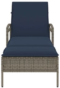 szürke napozóágy párnával 63 x 200 x 81 cm polyrattan (csak az USA-ban)