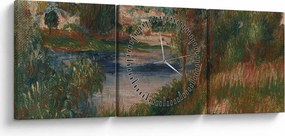 Kép - Auguste Renoir, Landscape at Vetheuil, reprodukciók (órával) (90x30 cm)