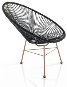 Fekete műrattan kerti fotel Numana – Tomasucci