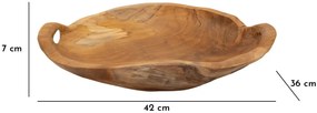 Tálca wahan teak 42x36x7cm