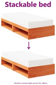 kanapéágy ágy matrac viaszbarna 100x200 cm tömör fa fenyőfa