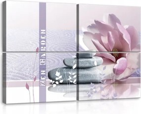 Vászonkép 120x80 Nyugalom Harmónia Természet Virág Kövek Relaxáció Minimalizmus Zen