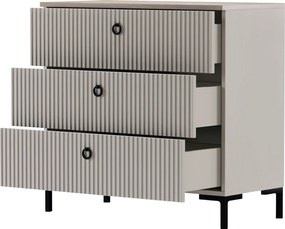 Komód, szürkésbarna Taupe/silverjack tölgy, DOMCA 3S