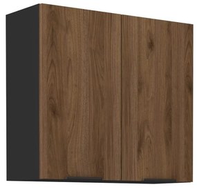 Felső konyhaszekrény Monzesa 80 G 72 2F (okapi dió + fekete) . 1096947