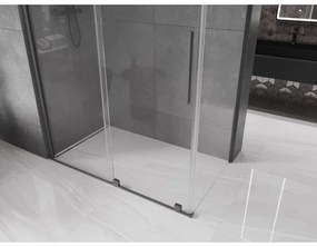 Mexen Velar, zuhanykabin tolóajtóval 160 x 75 cm, 8mm átlátszó üveg, polírozott grafit, 871-160-075-01-95