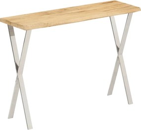 vidaXL tömör mangófa konzolasztal természetes éllel 105 x 33 x 76 cm