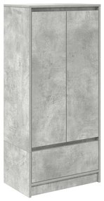 betonszürke szerelt fa szekrény fiókkal 55,5x34x119,5 cm