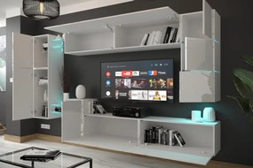 Prince Concept NEW 90 nappali bútor szett magasfényű fekete (290.6cm)