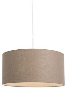 Rusztikus függőlámpa fehér barna árnyékolóval 50 cm - Combi 1