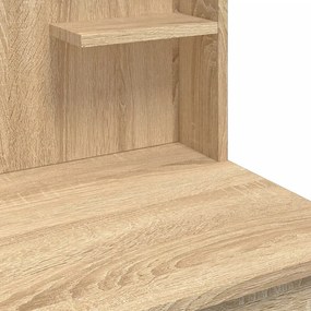 sonoma tölgy színű fésülködőasztal LED-lámpákkal 96x40x142 cm