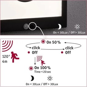 Paulmann 94263 - LED/1,2W IP44 Napelemes érzékelős fali lámpa TAIJA 3,7V