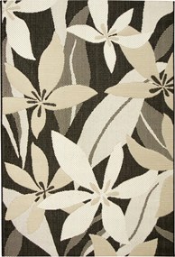 Kültéri Szőnyeg Erkélyre Virágos Zsinóros Bézs Krém Foggia 160x230 cm