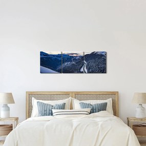 Egy havas lejtő képe (órával) (90x30 cm)