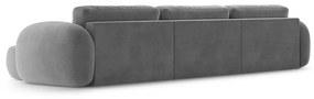 Sötétszürke bársony kinyitható-tárolóhelyes (U alakú) sarokkanapé Tonale – Cosmopolitan Design