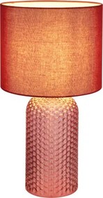 Globo 21735R Asztali lámpa, üveg piros, textil piros, kábel PVC fehér, billenőkapcsoló a kábelen, ø: 265mm, M: 500mm, kábel hossza 1300mm, 1x E27 60W 230V izzó nélkül