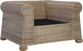 2 részes természetes rattan kanapészett párnákkal
