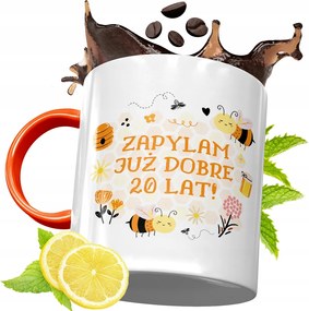 Narancssárga Szülinapi Bögre 20 20STE Ajándék fényképes nyomtatással