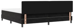 Boxspring Ágy Matraccal &amp; LED Fekete 200x200 cm Bársonyos