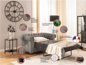 Szürke bársony kinyitható kanapé 148 cm York Blik – Ropez