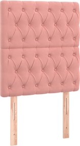 rózsaszín bársony fejtámla 80x7x118/128 cm