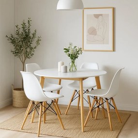 AVENBERG SKANDI Ø105 Étkezőasztal - fehér