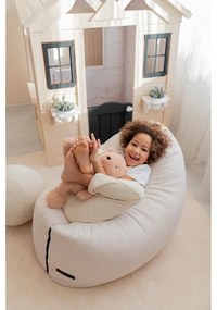 Krémszínű buklé gyerek babzsákfotel Clip Clap 90 – SLOWDOWN