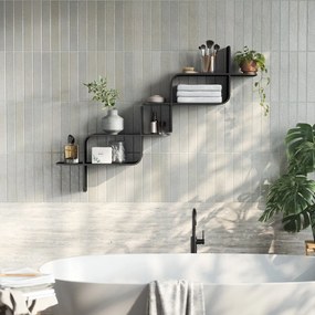 Fekete többszintes kaucsukfa fali polc 62 cm Montage – Umbra