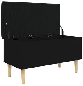 fekete szerelt fa tárolópad 82x42x46 cm
