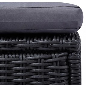 sötétszürke polyrattan napozóágy