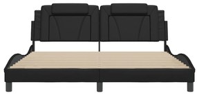 fekete műbőr ágykeret Viana matrac nélkül 180x200 cm