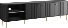 Vesper 3D TV-szekrény 187 cm - fekete / arany lábak